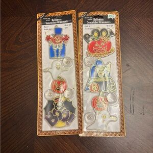NWT Vintage Halloween Suncatcher Ornaments Set of 6